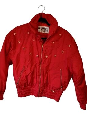 Vintage Fera Skiwear Ski Jacket With Gold Stars Ladies Size 10